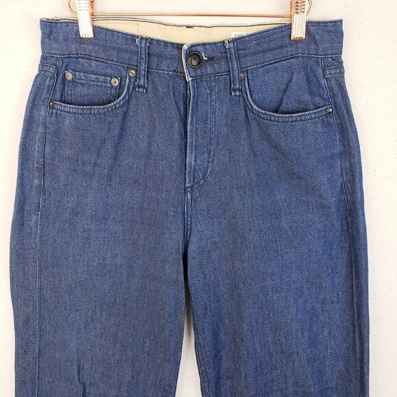 RAG & BONE Logan Wide-Leg Jeans Mid Rise Blue Denim in RINSE Dark Wash size 26 - Picture 4 of 14
